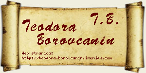 Teodora Borovčanin vizit kartica